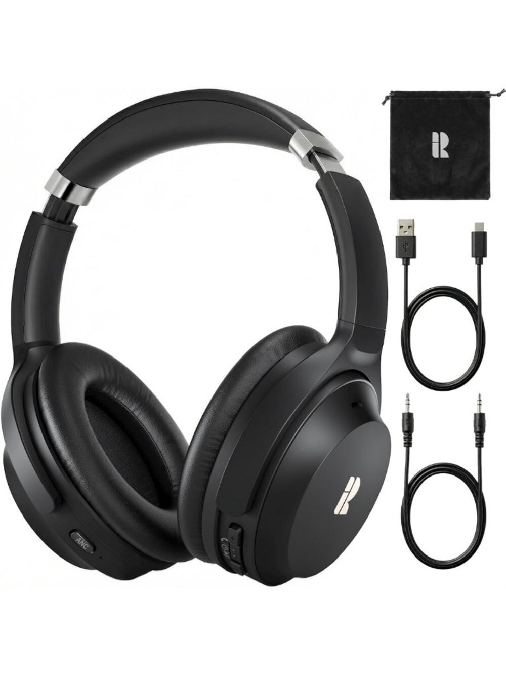Wireless Active Noise Cancelling Headphones, Hi-Res Audio, 60H Playtime, Deep